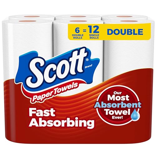 Scott Paper Towels, Choose-A-Sheet, 12 Double Rolls