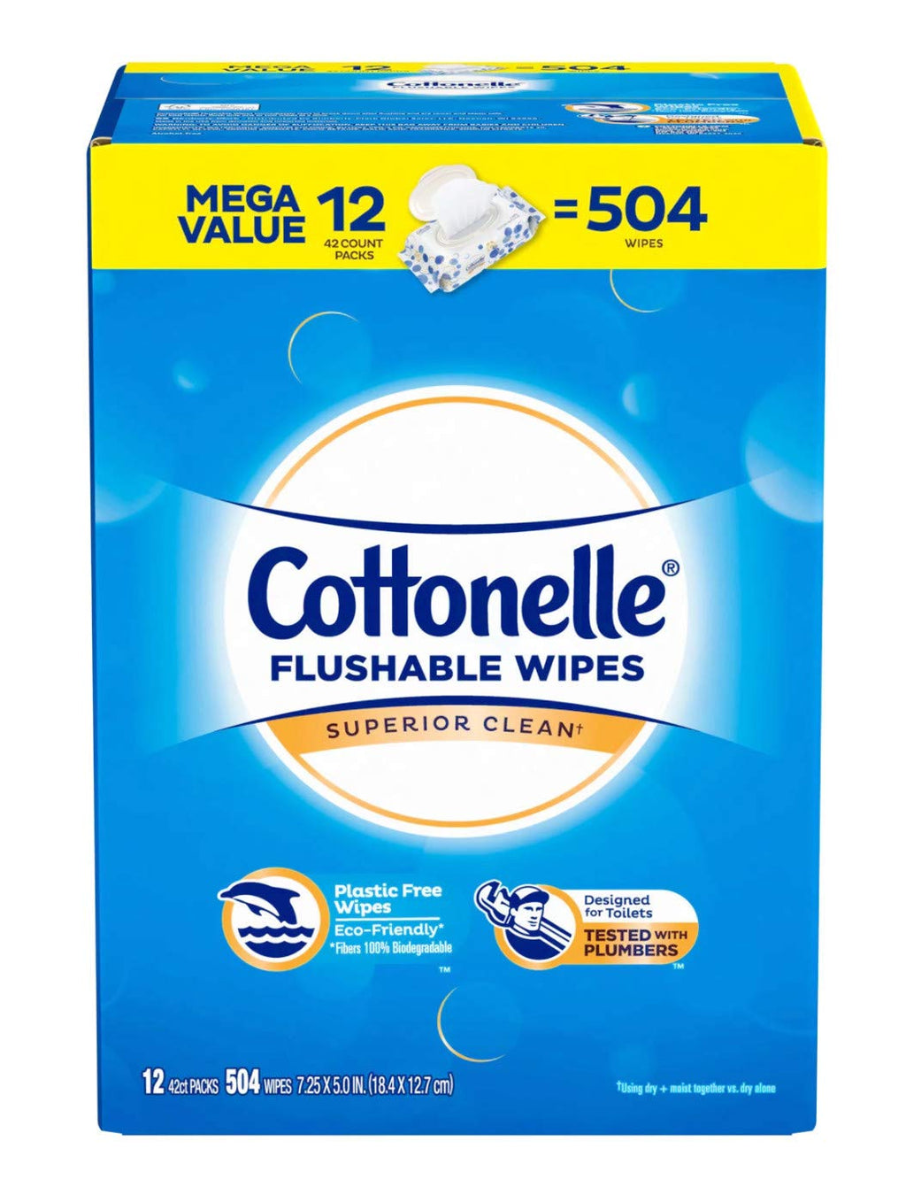Cottonelle Freshcare Flushable Wipes, 12 ct., 504 wipes