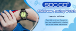 SOCICO Women Watches 30M Waterproof Quaretz Wristwatch Learning Time for Boys Girls Soft Band 35mm Case Sports Swimming Daily