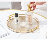 Round Storage Tray Home Living Room Coffee Table Tea Cup Storage Plate Acrylic Tray Aromatherapy Organizer Tray Home Decor