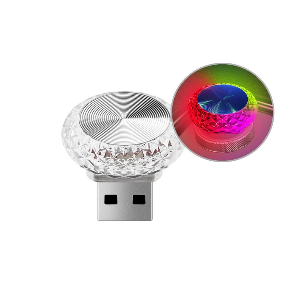 Portable Car USB Ambient Light Mini LED Decorative Atmosphere Lamps For Auto Interior Environment Light Computer Light Plug Play