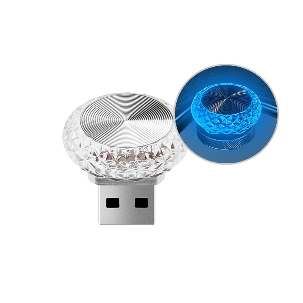 Portable Car USB Ambient Light Mini LED Decorative Atmosphere Lamps For Auto Interior Environment Light Computer Light Plug Play
