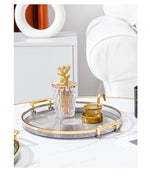 Round Storage Tray Home Living Room Coffee Table Tea Cup Storage Plate Acrylic Tray Aromatherapy Organizer Tray Home Decor