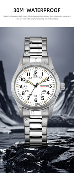 TPW 2026 Luminous 38mm Women's Field Watch - Easy Read Display with Stainless Steel Strap 24hr Time Date Day Quartz Movement