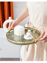 Round Storage Tray Home Living Room Coffee Table Tea Cup Storage Plate Acrylic Tray Aromatherapy Organizer Tray Home Decor