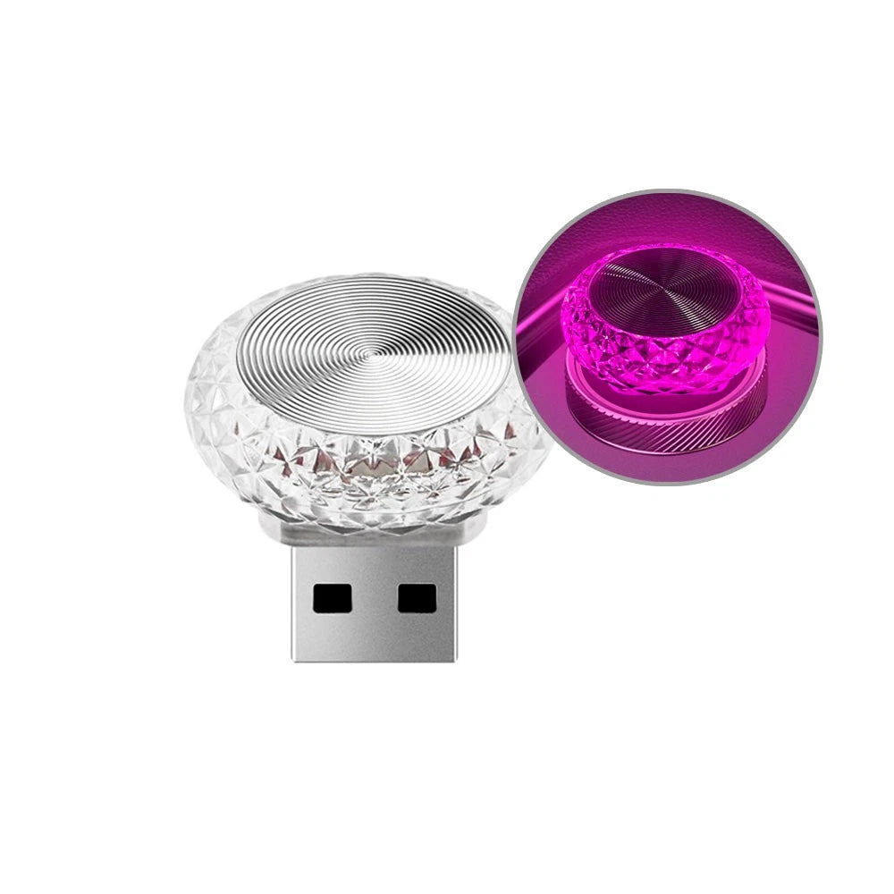 Portable Car USB Ambient Light Mini LED Decorative Atmosphere Lamps For Auto Interior Environment Light Computer Light Plug Play