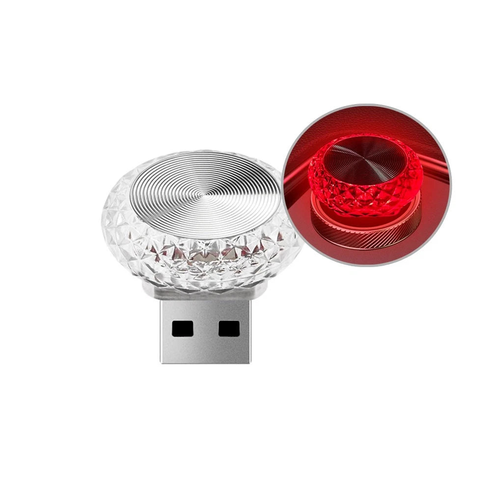 Portable Car USB Ambient Light Mini LED Decorative Atmosphere Lamps For Auto Interior Environment Light Computer Light Plug Play