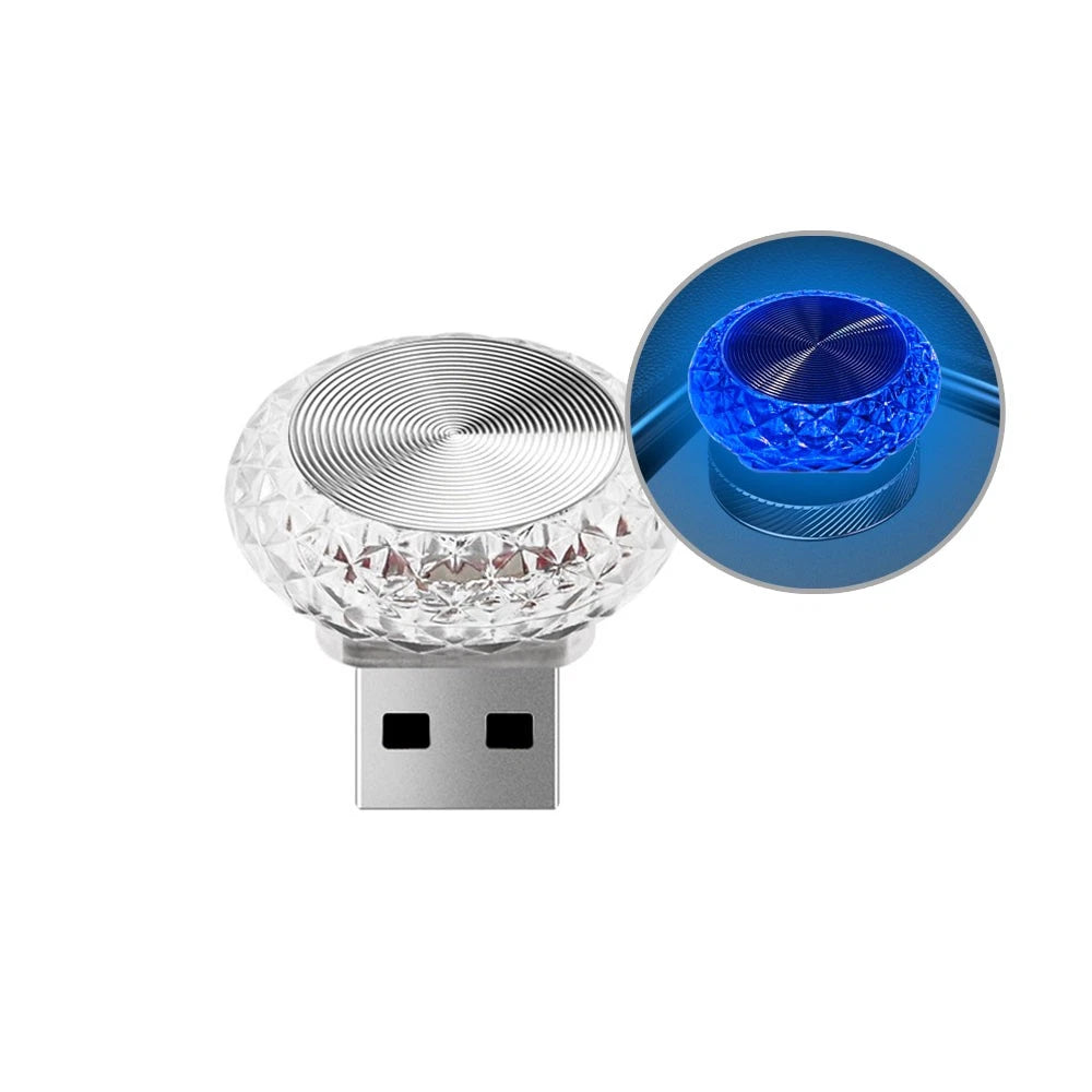 Portable Car USB Ambient Light Mini LED Decorative Atmosphere Lamps For Auto Interior Environment Light Computer Light Plug Play