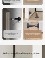 Silicone No-Drill Door Stopper Anti-Collision Strong Suction Floor Stopper for Bedroom Room Wall Protection Home Use