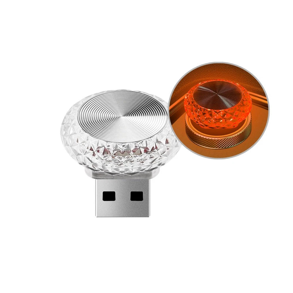 Portable Car USB Ambient Light Mini LED Decorative Atmosphere Lamps For Auto Interior Environment Light Computer Light Plug Play