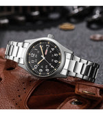 TPW 2026 Luminous 38mm Women's Field Watch - Easy Read Display with Stainless Steel Strap 24hr Time Date Day Quartz Movement