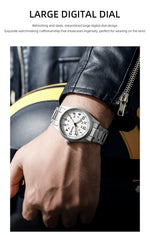 TPW 2026 Luminous 38mm Women's Field Watch - Easy Read Display with Stainless Steel Strap 24hr Time Date Day Quartz Movement