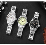 TPW 2026 Luminous 38mm Women's Field Watch - Easy Read Display with Stainless Steel Strap 24hr Time Date Day Quartz Movement