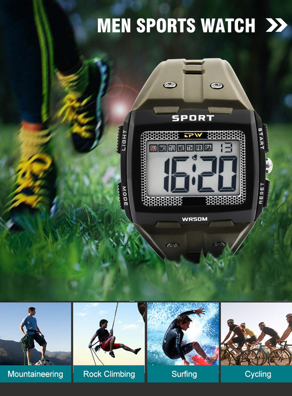 TPW Oversized Digital Watch Big Numbers Easy to Read 5ATM Water Resistant