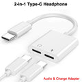 2in1 Audio Adapter USB C to 3.5 mm Jack Type-C/Dual TypeC jack Charging Aux Cable For Samsung Xiaomi Wired Earphones Connector