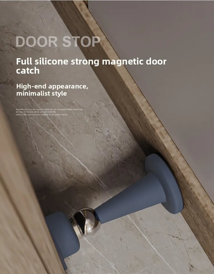 Silicone No-Drill Door Stopper Anti-Collision Strong Suction Floor Stopper for Bedroom Room Wall Protection Home Use