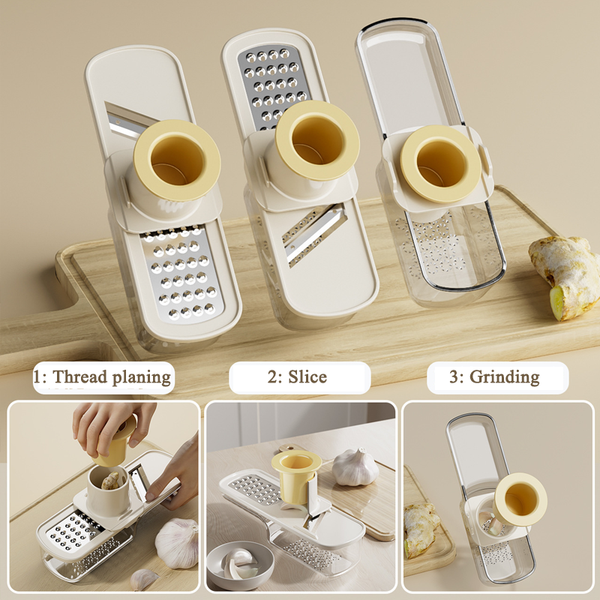 Mini 3in1 Garlic Ginger Grinder Kitchen Gadget Garlic Grinder Manual Garlic Press Kitchen Tools for Crushing Spices Herbs Garlic