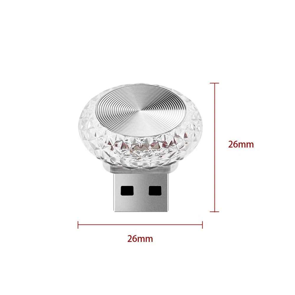 Portable Car USB Ambient Light Mini LED Decorative Atmosphere Lamps For Auto Interior Environment Light Computer Light Plug Play