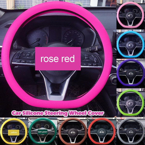 Car Universal Silicone Steering Wheel Elastic Glove Cover Texture Soft Multi Color Auto Decoration DIY Covers Accessories
