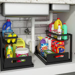 Under Sink Organizers, Metal Pull Out Under Sink Organizers,Storage Shelves with Sliding Drawer,Under Sink Storage for Kitchen