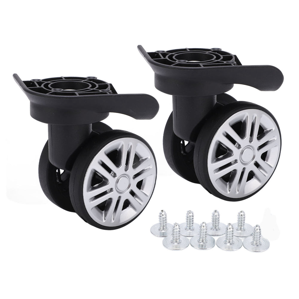 1 Pair Luggage Swivel Wheels Suitcase Swivel Casters Repalcement Mute Double Row Wheels Suitcase Casters Plastic Swivel Wheel