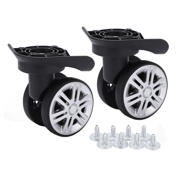 1 Pair Luggage Swivel Wheels Suitcase Swivel Casters Repalcement Mute Double Row Wheels Suitcase Casters Plastic Swivel Wheel
