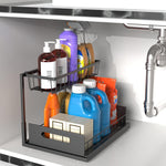 Under Sink Organizers, Metal Pull Out Under Sink Organizers,Storage Shelves with Sliding Drawer,Under Sink Storage for Kitchen