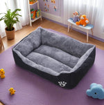 Black Dog Bed Plush Sleeping Bed for Large, Medium and Small Dogs, Non-Slip and Bite-Resistant Pet Sleeping Mat