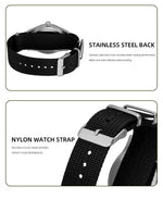 TPW 2026 Women's Vintage Field Watch 38mm Luminous Dial Retro Quartz with Small Second Sub-Dial on Woven Nylon Fabric S