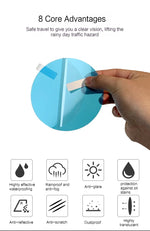 2pcs Universal Anti-Fog Anti-glare Rainproof Car Tuning Rearview Mirror Trim Film Cover Exterior Parts Car Glass Accessories