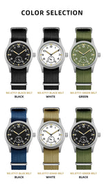 TPW 2026 Women's Vintage Field Watch 38mm Luminous Dial Retro Quartz with Small Second Sub-Dial on Woven Nylon Fabric S
