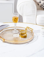 Round Storage Tray Home Living Room Coffee Table Tea Cup Storage Plate Acrylic Tray Aromatherapy Organizer Tray Home Decor