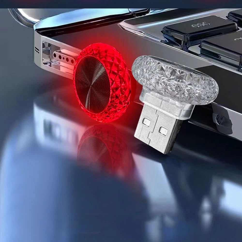 Portable Car USB Ambient Light Mini LED Decorative Atmosphere Lamps For Auto Interior Environment Light Computer Light Plug Play