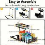 Under Sink Organizers, Metal Pull Out Under Sink Organizers,Storage Shelves with Sliding Drawer,Under Sink Storage for Kitchen