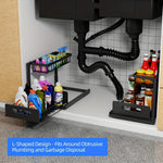 Under Sink Organizers, Metal Pull Out Under Sink Organizers,Storage Shelves with Sliding Drawer,Under Sink Storage for Kitchen