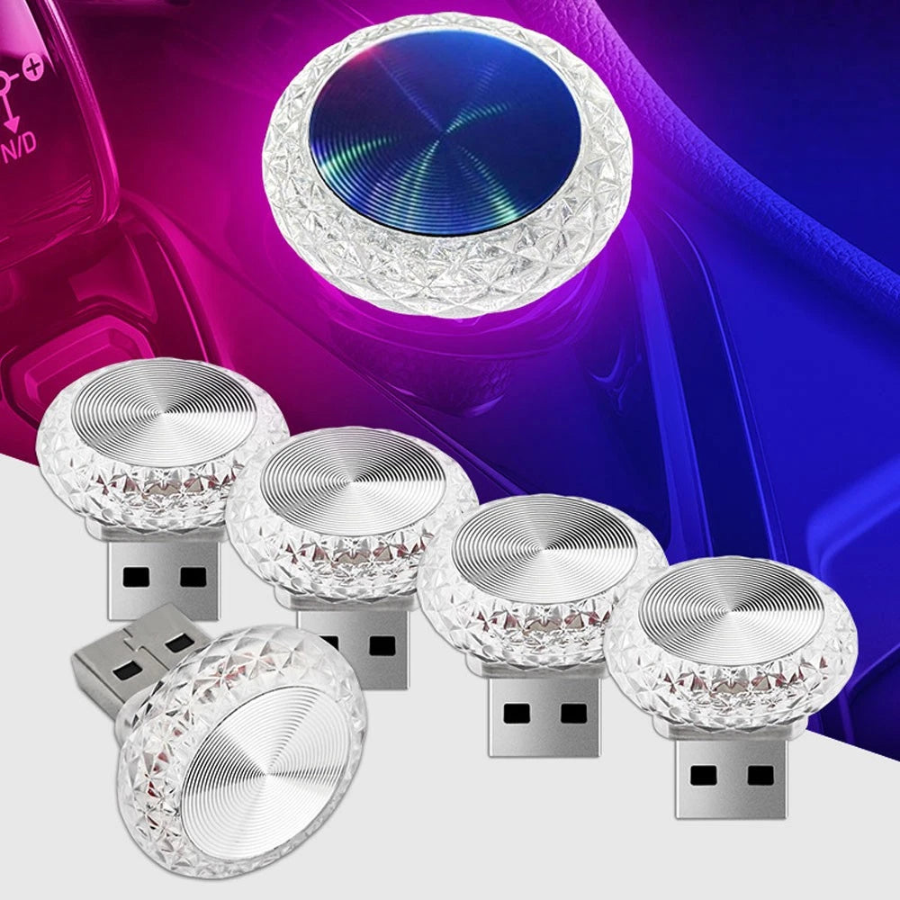 Portable Car USB Ambient Light Mini LED Decorative Atmosphere Lamps For Auto Interior Environment Light Computer Light Plug Play