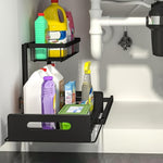 Under Sink Organizers, Metal Pull Out Under Sink Organizers,Storage Shelves with Sliding Drawer,Under Sink Storage for Kitchen