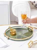 Round Storage Tray Home Living Room Coffee Table Tea Cup Storage Plate Acrylic Tray Aromatherapy Organizer Tray Home Decor