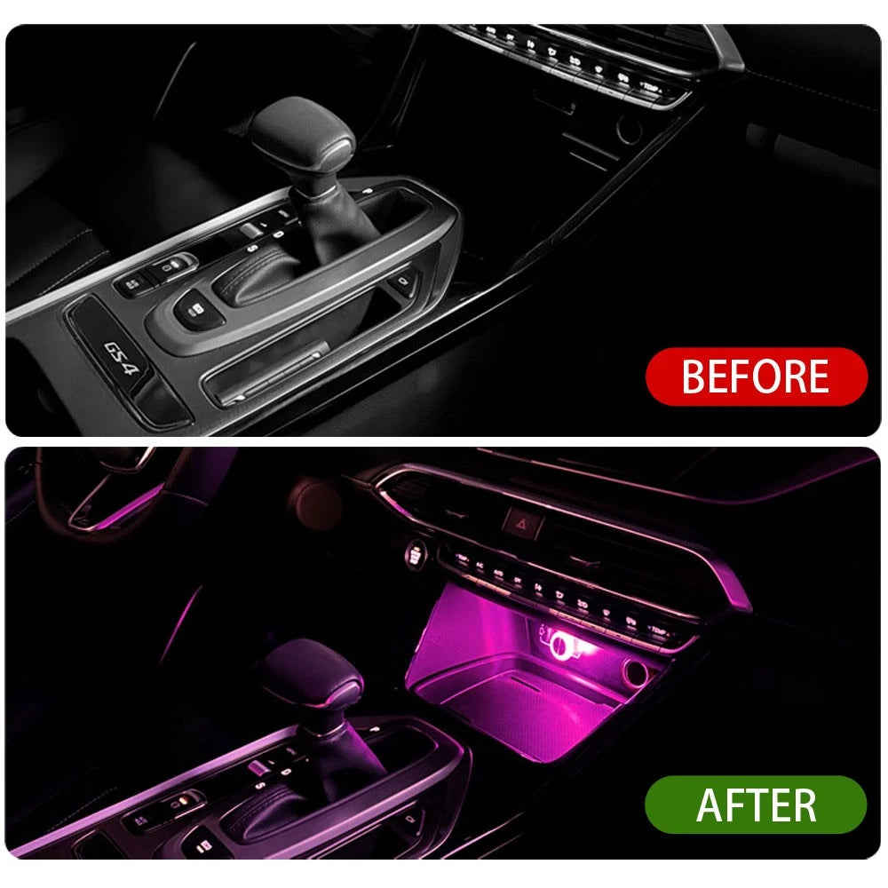 Portable Car USB Ambient Light Mini LED Decorative Atmosphere Lamps For Auto Interior Environment Light Computer Light Plug Play